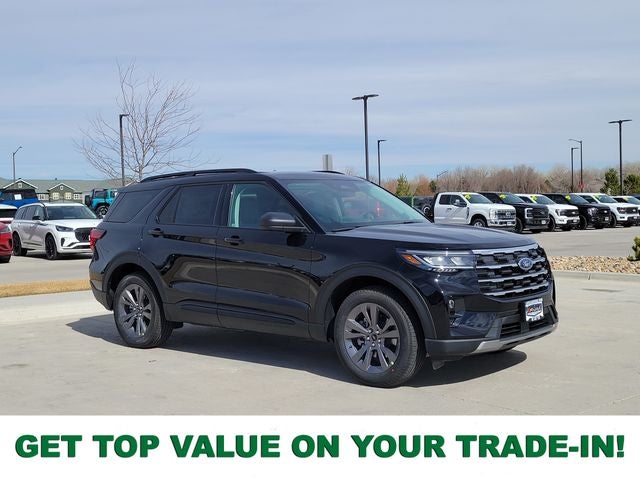 2026 Ford Explorer Active in Agate Black Metallic — front three-quarter view