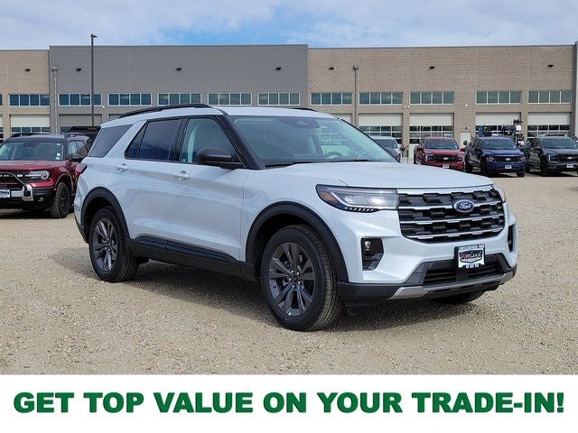 2026 Ford Explorer Active in Space White Metallic — front three-quarter view